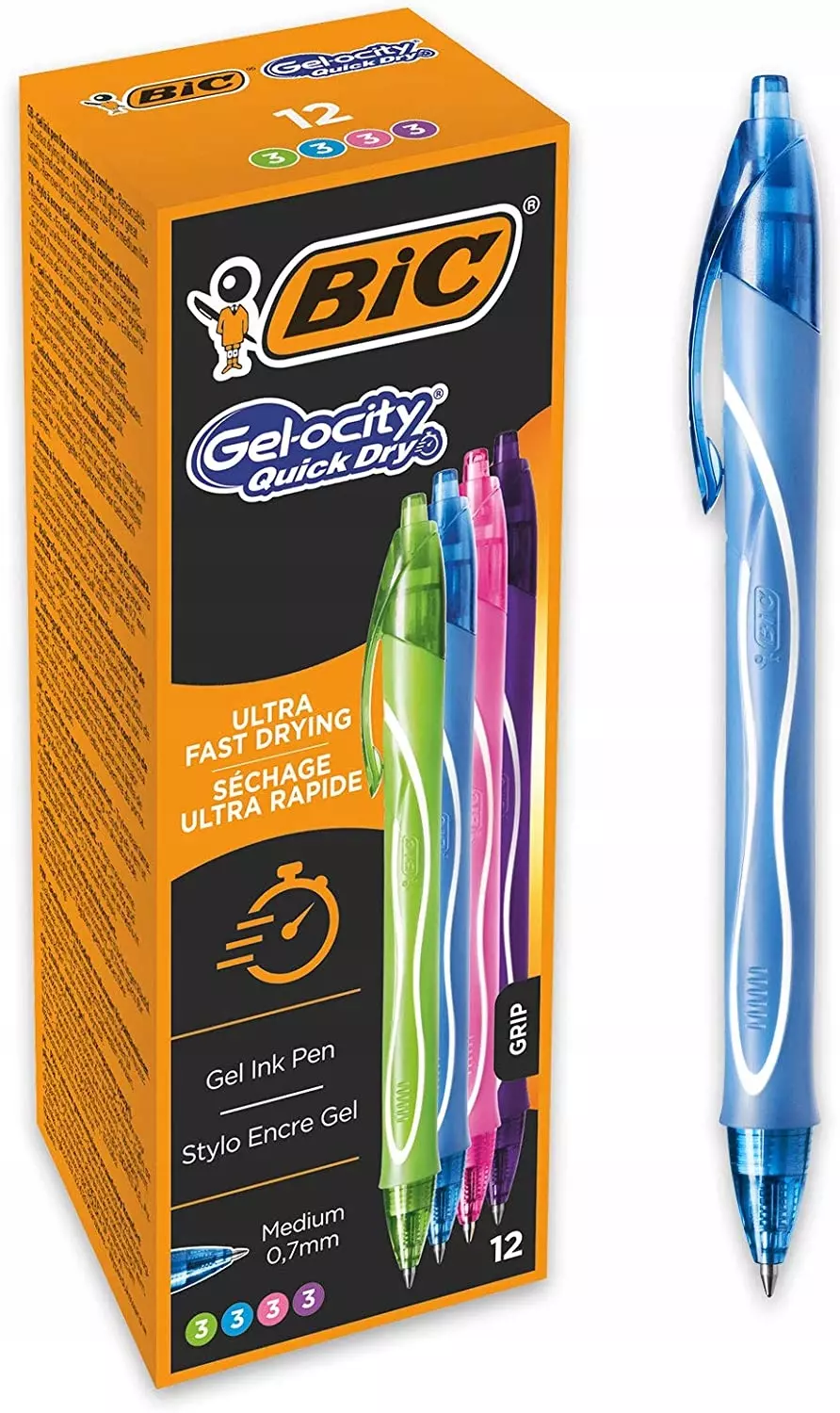 Długopis Gel-ocity Quick Dry Automat BIC Mix Fun Kol A 12 - Papiernicze i szkolne