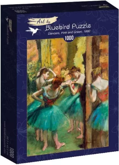 Puzzle 1000 elementów. Różowa i zielona tancerka, Degas - Puzzle