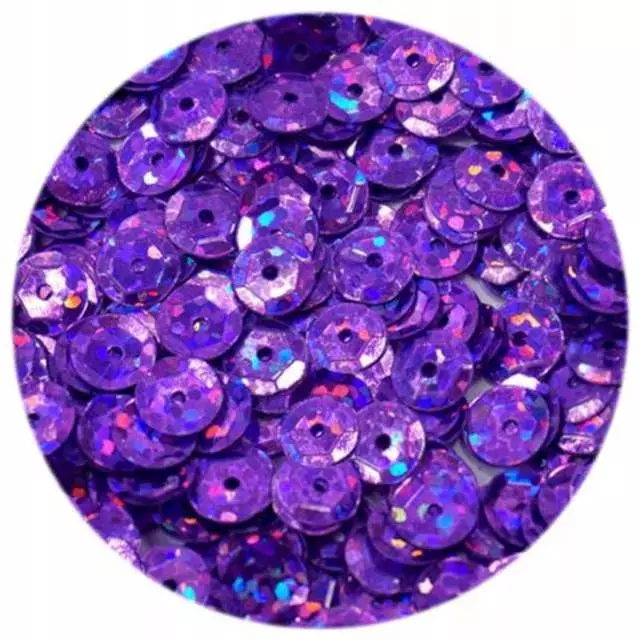 Cekiny "Classic Holo", fioletowe, 8 mm, 10 g, Brewis - Papiernicze i szkolne