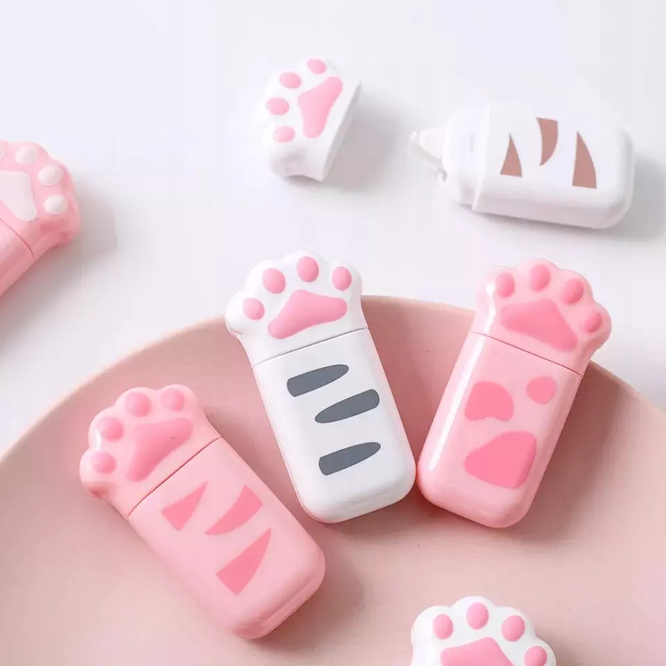 Korektor na taśmie 6m x 5 mm łapka kotka różowy - Papiernicze i szkolne