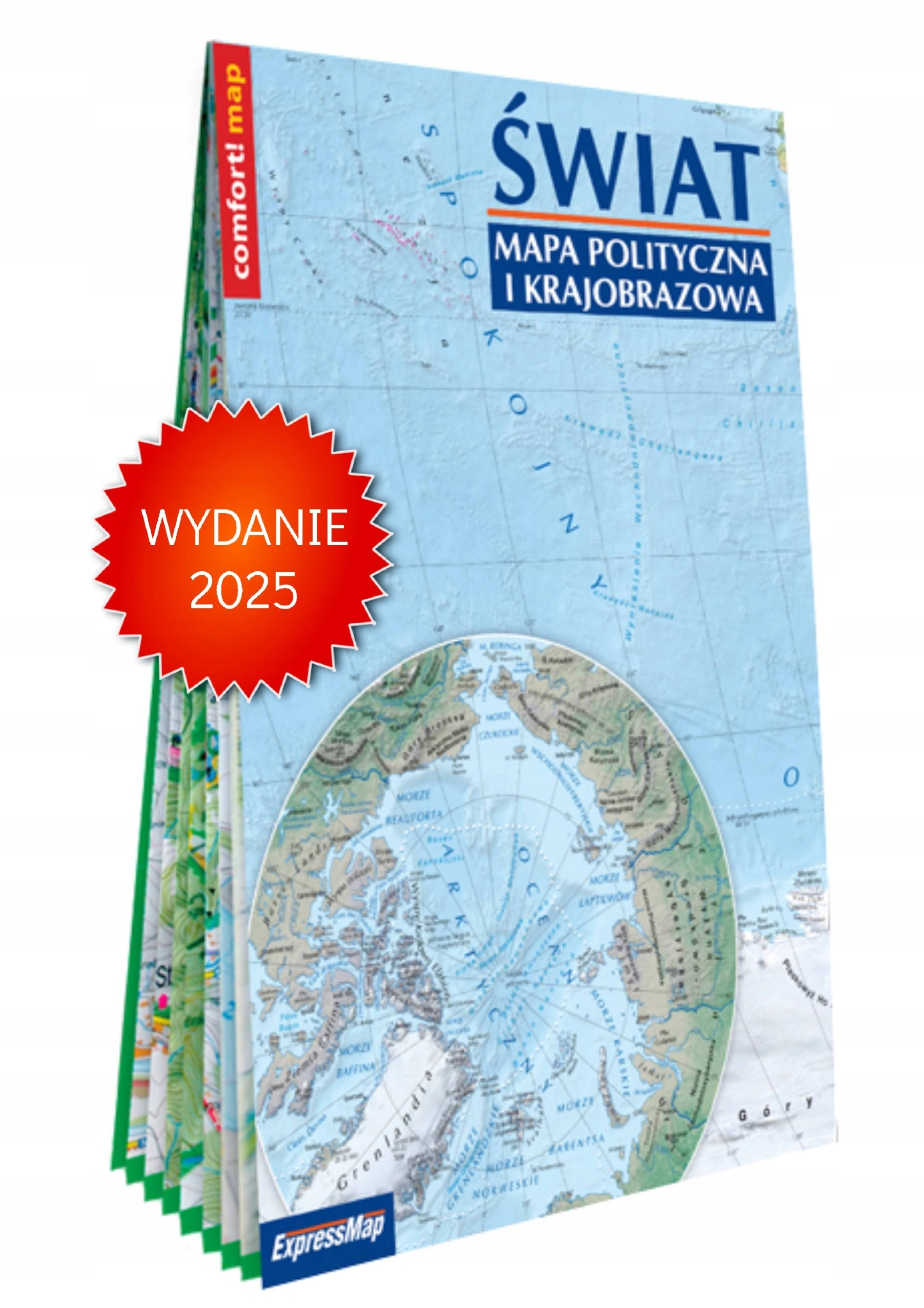Świat Mapa polityczna i krajobrazowa laminowana mapa XXL 131 000 000 - Książki