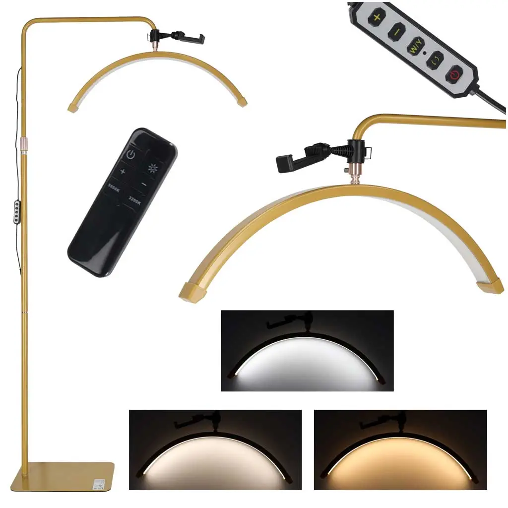 Lampa do przedłużania rzęs LED 36W regulowana kosmetyczna bezcieniowa łuk złota - Mama i dziecko