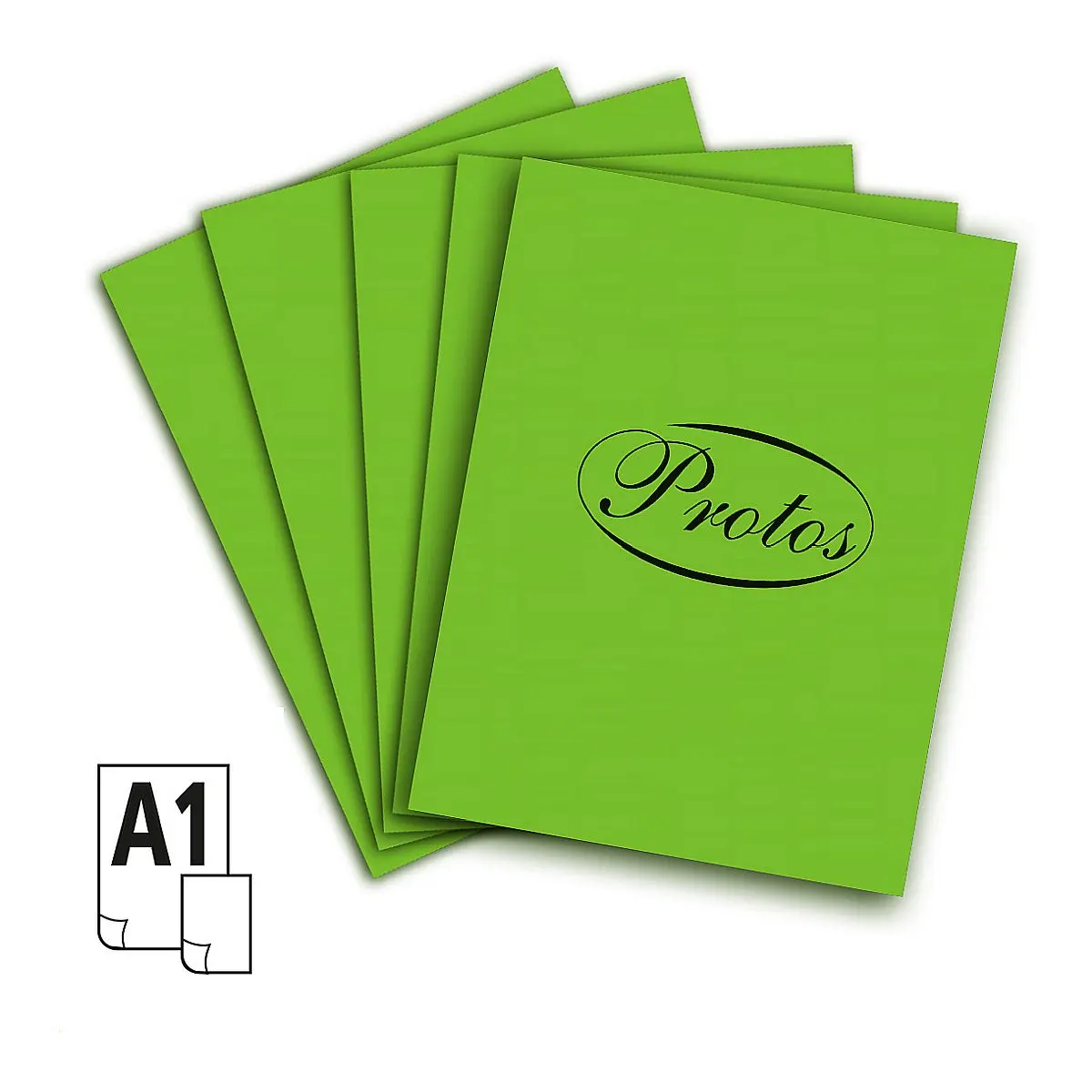 Brystol A1 A1 zielony jasny 160-180g 20k [mm:] 610x860 Protos. 20 kartek - Papiernicze i szkolne