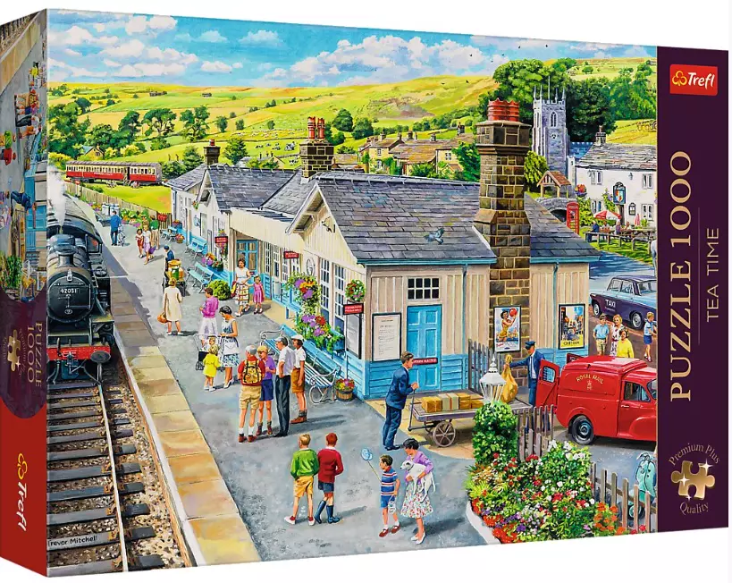 Puzzle 1000 elementów. Premium Plus Quality. Tea Time. Dworzec kolejowy - Puzzle