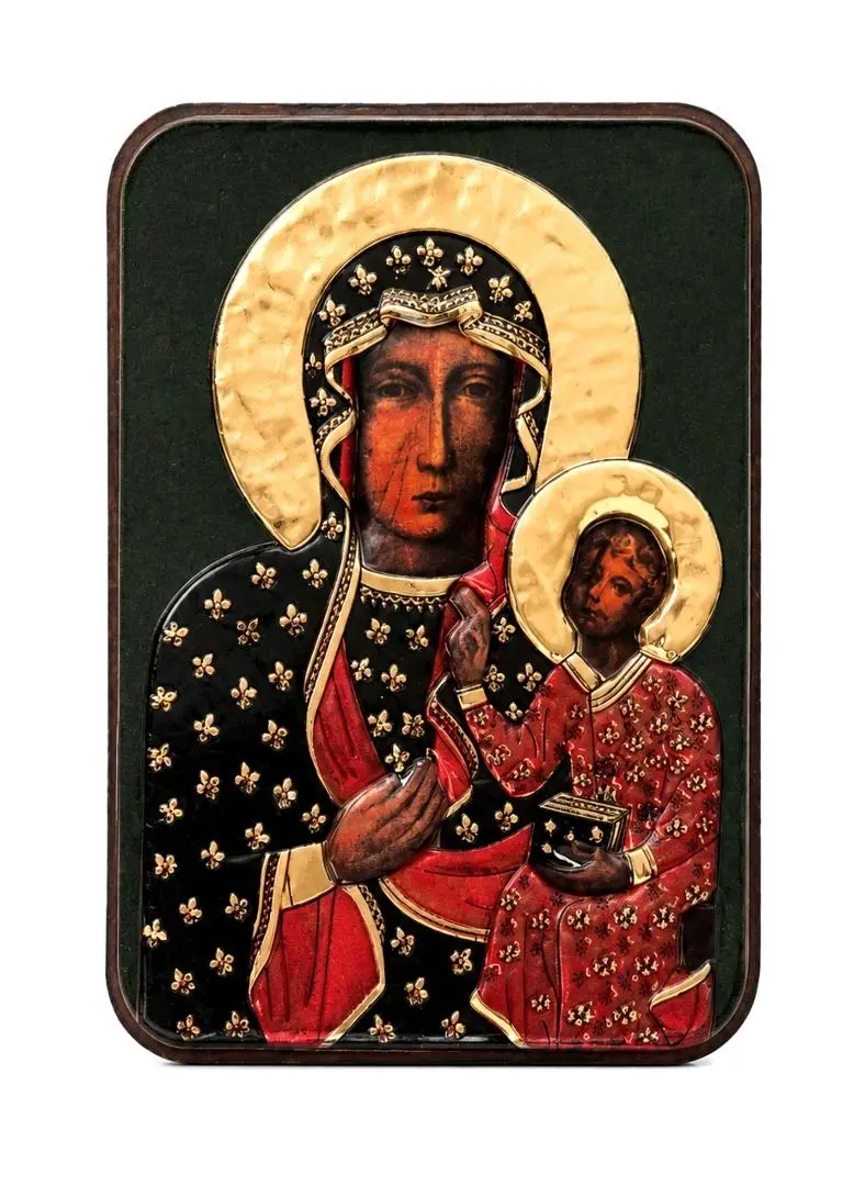 Ikona srebrna Matka Boża Częstochowska 10,7x15cm - Papiernicze i szkolne
