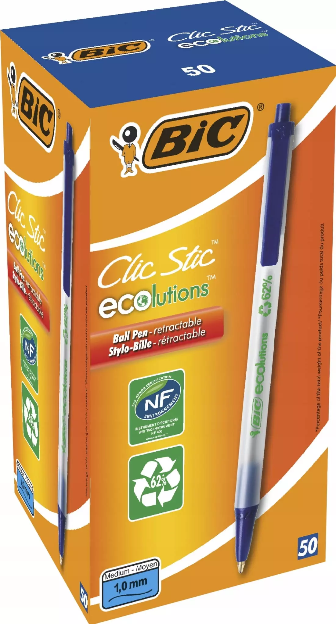 Długopis BIC Ecolutions Clic Stic niebieski - Papiernicze i szkolne