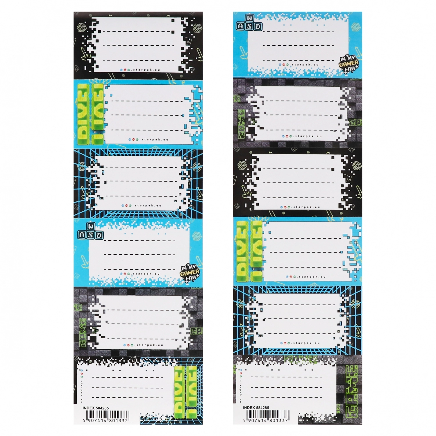 Naklejki Na Zeszyt Game Pixel Starpak 584285 - Papiernicze i szkolne