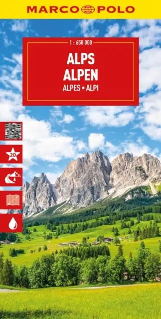 MARCO POLO Reisekarte Alpen 1:650.000. 1:650'000: StraSsenkarte und Autokarte mit sehenswerten Strecken, Highlights und digitaler Erweiterung - Książki