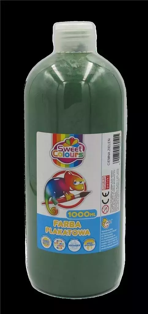Farba plakatowa ciemno zielona 1000ml - Papiernicze i szkolne