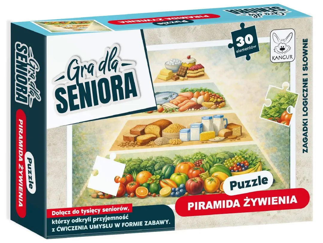Gra dla Seniora. Puzzle Piramida Żywienia - Gry