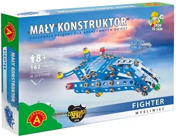 Mały Konstruktor. Mysliwiec Fighter (162 elementy) - Zabawki