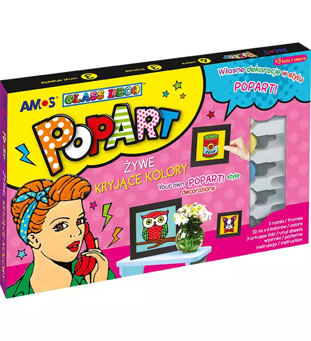 Farby witrażowe 6 kolorów, PopArt - Papiernicze i szkolne