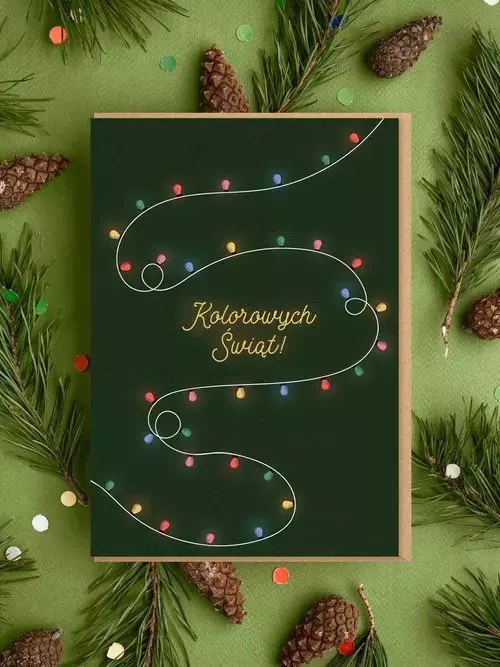 Kartka bożonarodzeniowa/ Kolorowych Świąt - Papiernicze i szkolne