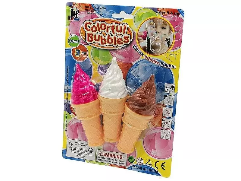 BAŃKI MYDLANE LODY 13 CM ZESTAW  3 SZT. - Zabawki