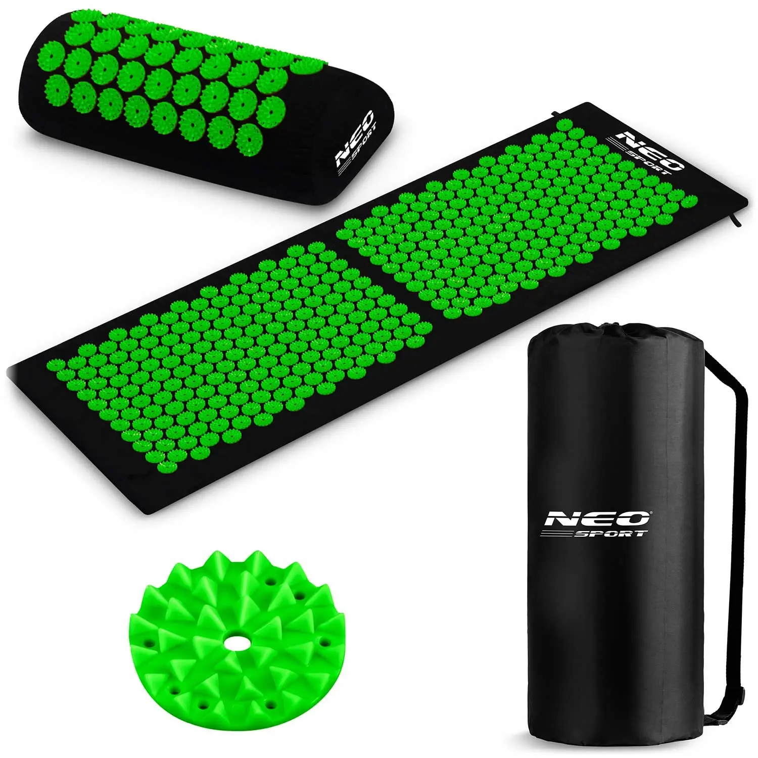 Mata do akupresury z kolcami Neo-Sport NS-901 czarno-zielona - Elektronika i akcesoria