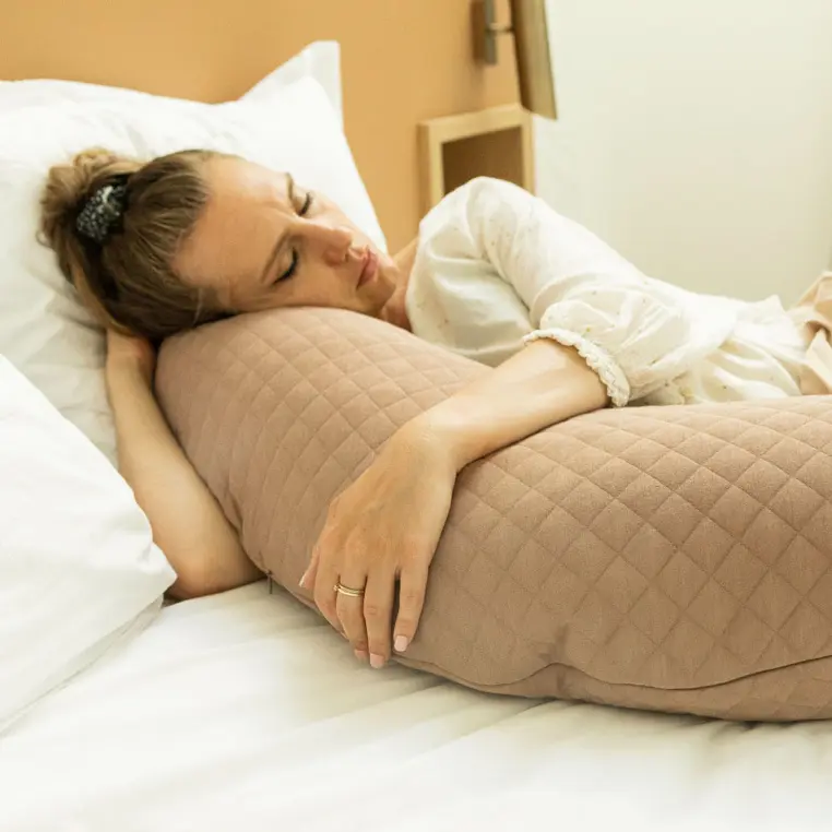 Beaba Ergonomiczna poduszka rogal dla kobiet w ciąży i karmiących Big Flopsy ™ Fleur de coton Cacao - Mama i dziecko