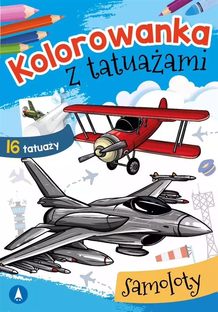 Kolorowanka z tatuażami. Samoloty - Książki