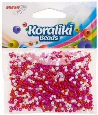 Koraliki akrylowe do nawlekania białe czerwone 35m - Książki