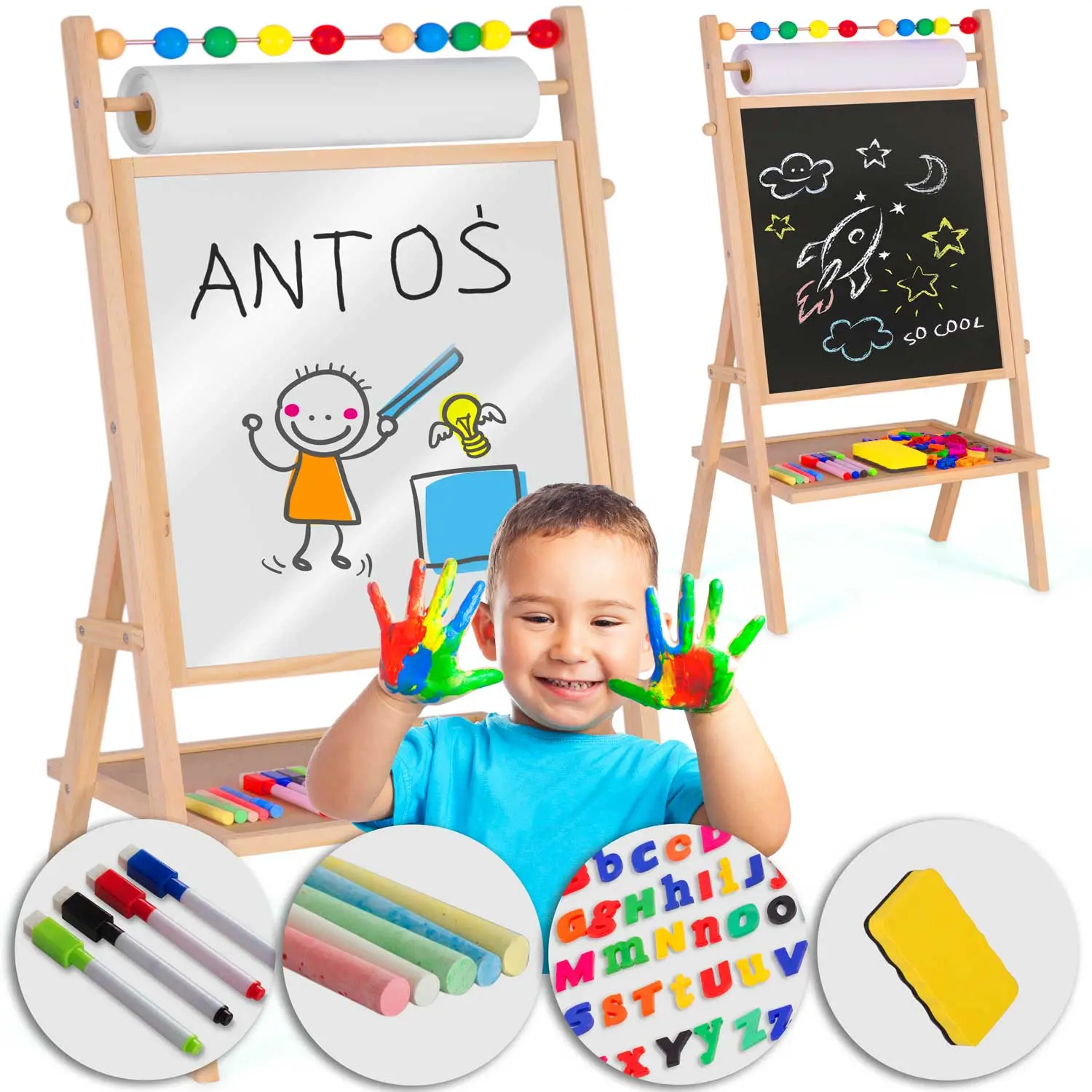 Magnetyczna kredowa tablica obrotowa Ricokids - Zabawki