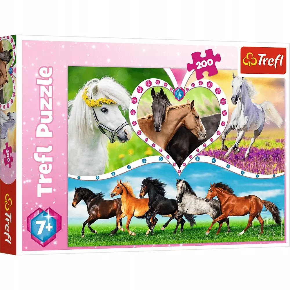 Puzzle 200 elementów. Piękne konie - Puzzle