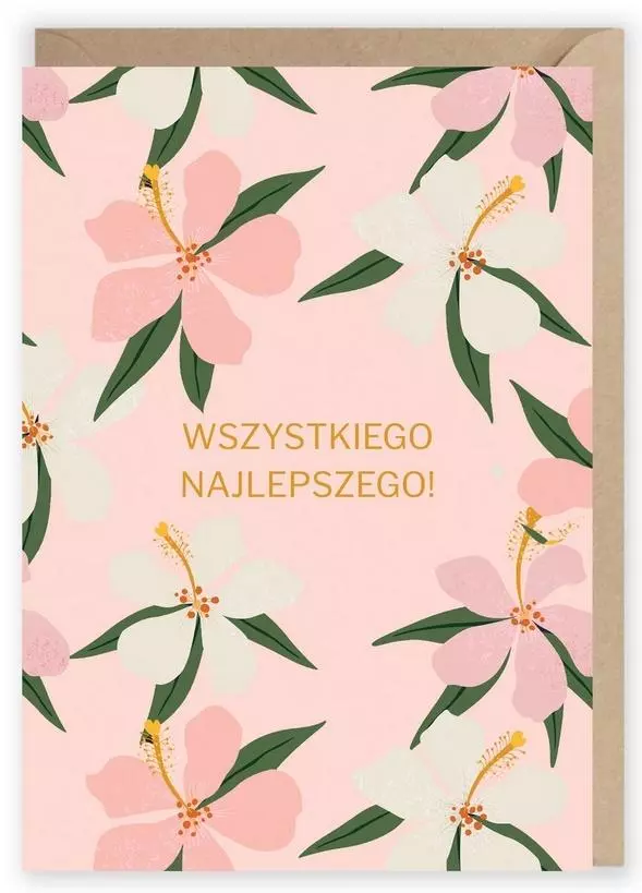 Kartka urodzinowa Kwiaty, eko koperta K015 - Papiernicze i szkolne
