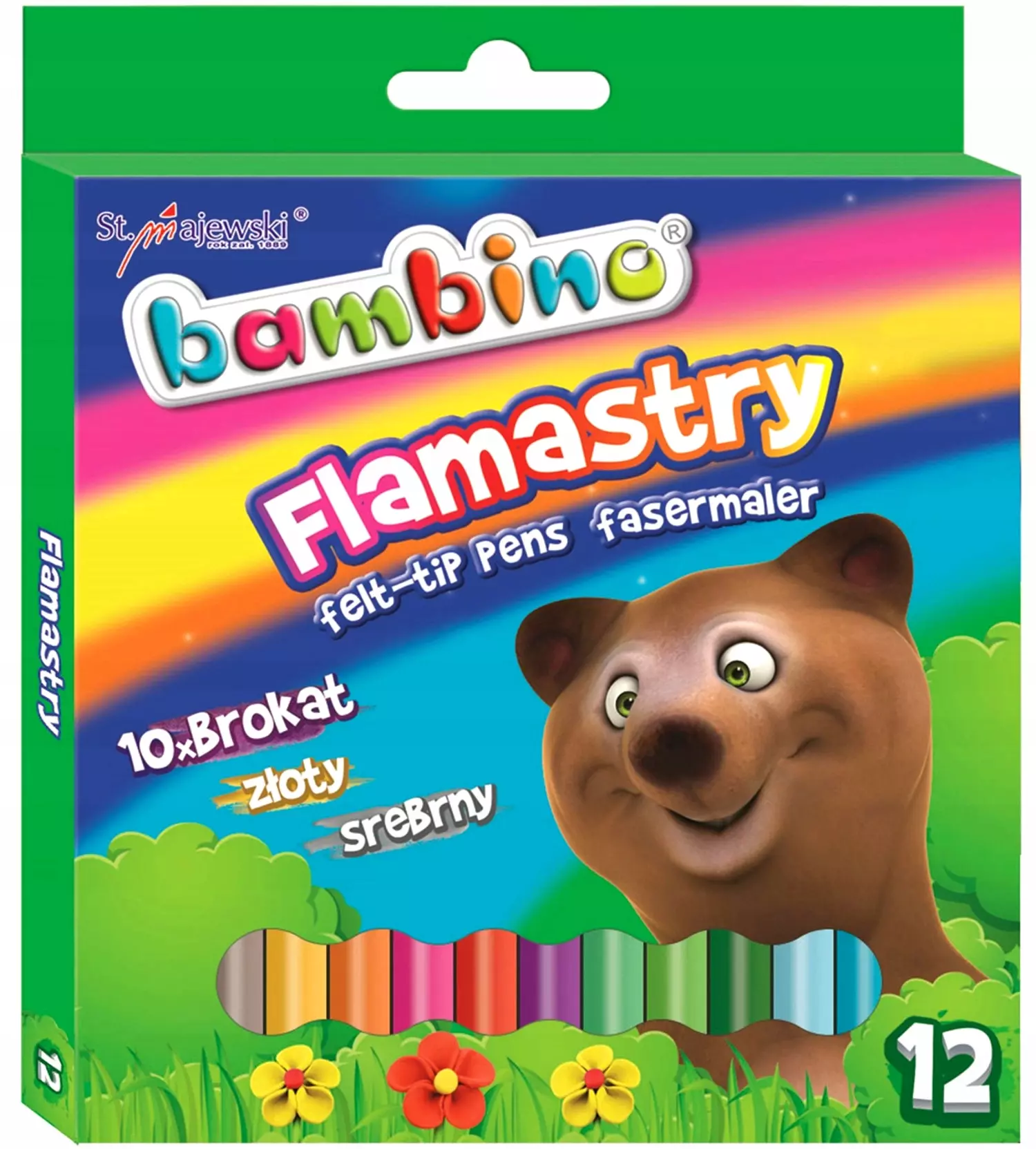 Flamastry brokatowe 12kol BAMBINO standard - Papiernicze i szkolne