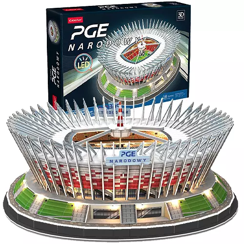 Puzzle 3D 144 elementy. Stadion PGE Narodowy (wersja LED) - Puzzle