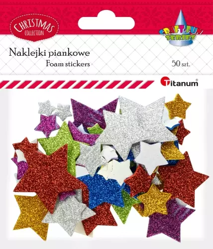 Naklejki Piankowe Gwiazdki 50szt. Titanum Craft-fun Series - Papiernicze i szkolne