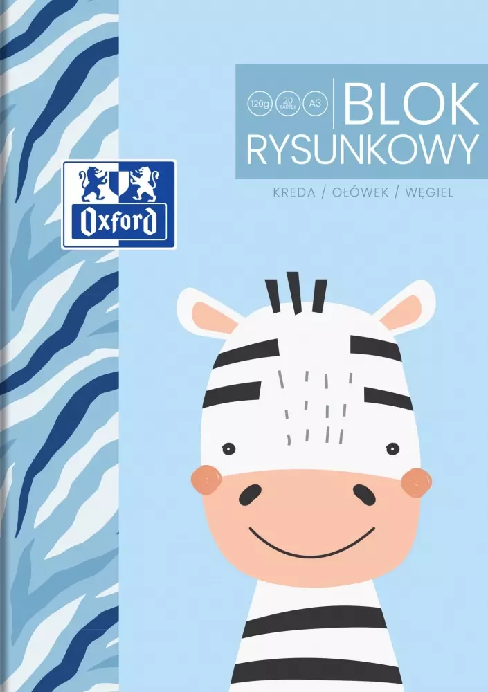 Blok rysunkowy A3/20k biały 120g Oxford Kids A 10 - Papiernicze i szkolne