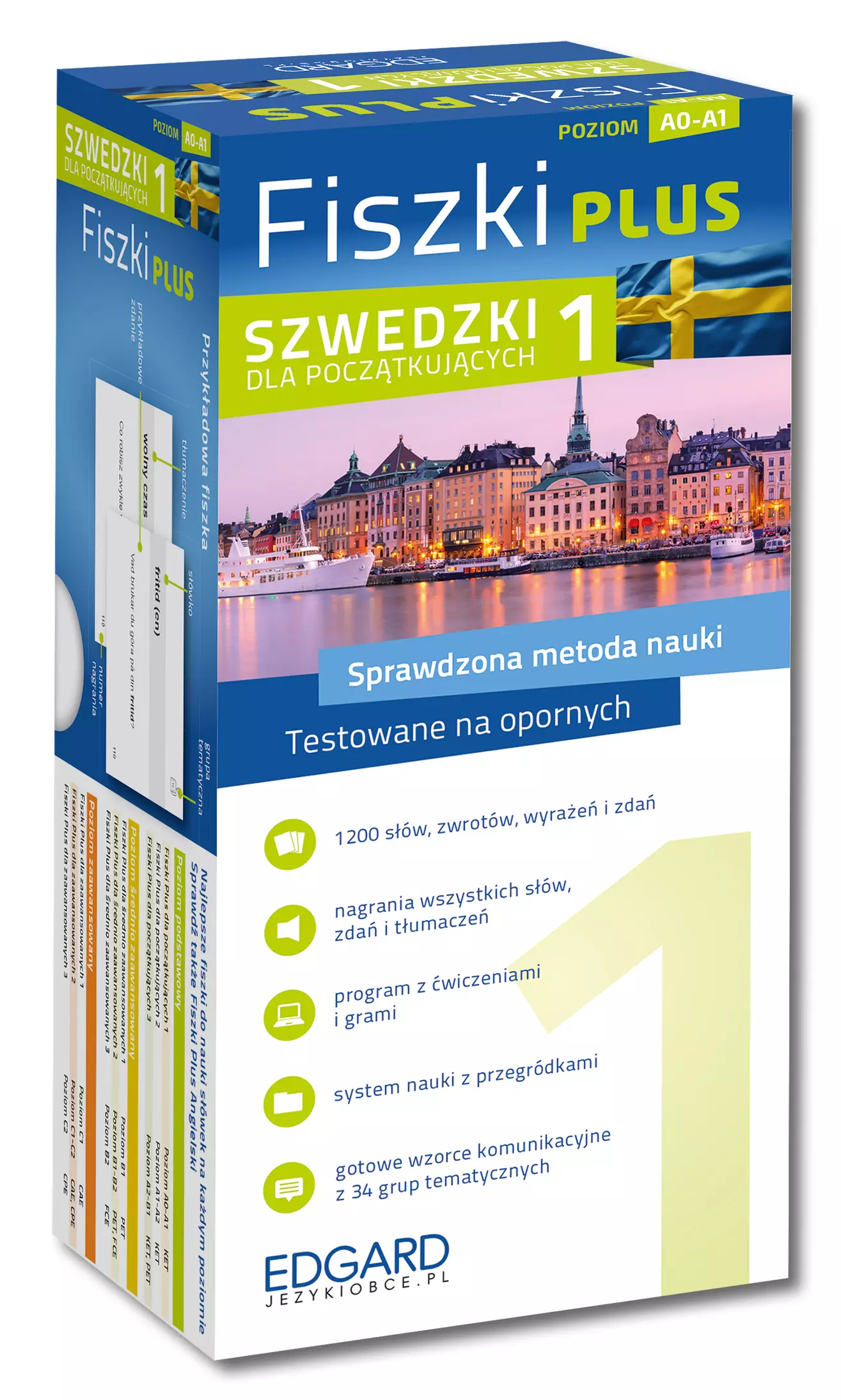 Szwedzki. Fiszki PLUS dla początkujących 1 - Książki