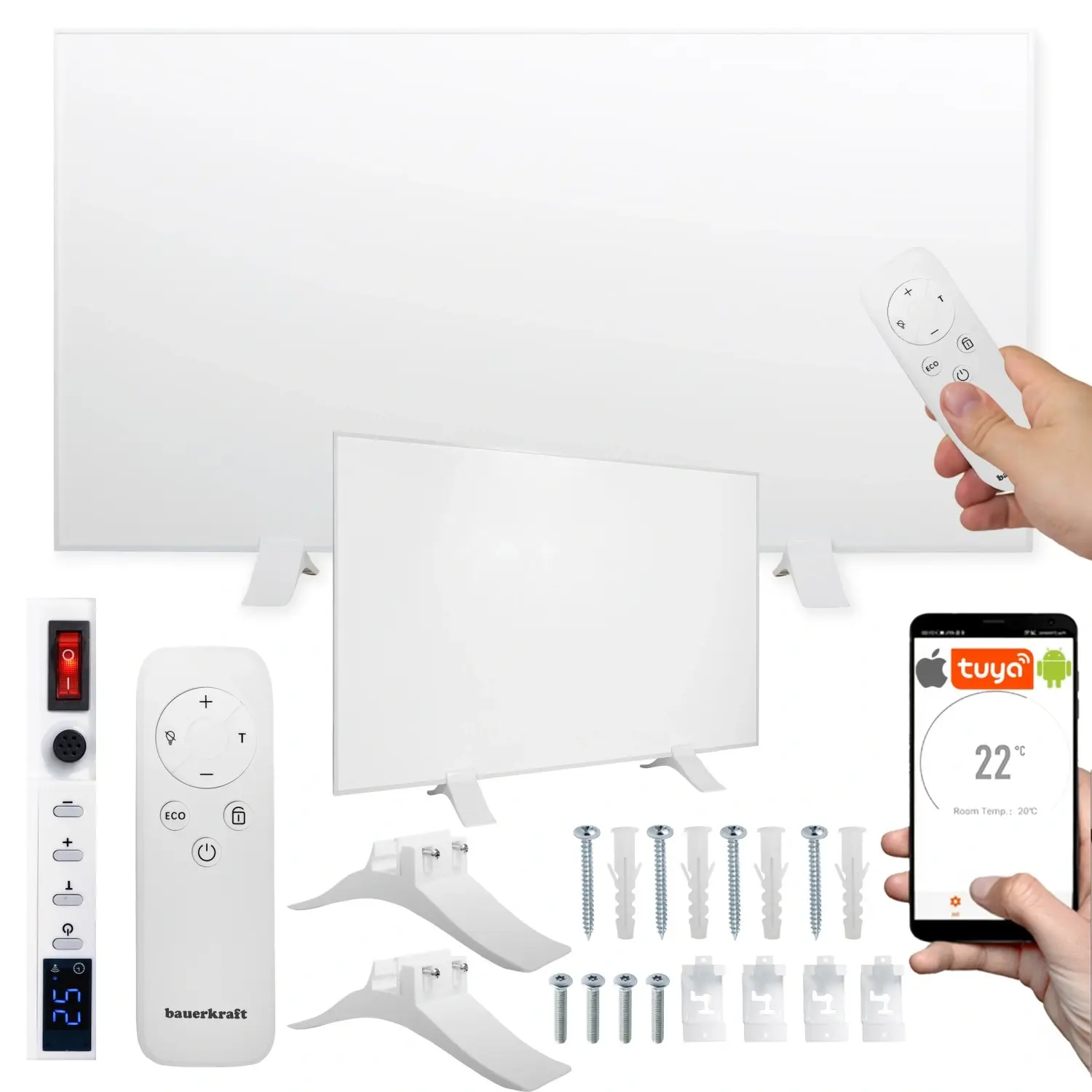 Grzejnik na podczerwień panel grzewczy promiennik FIR 600W WIFI 60x100 cm - Elektronika i akcesoria