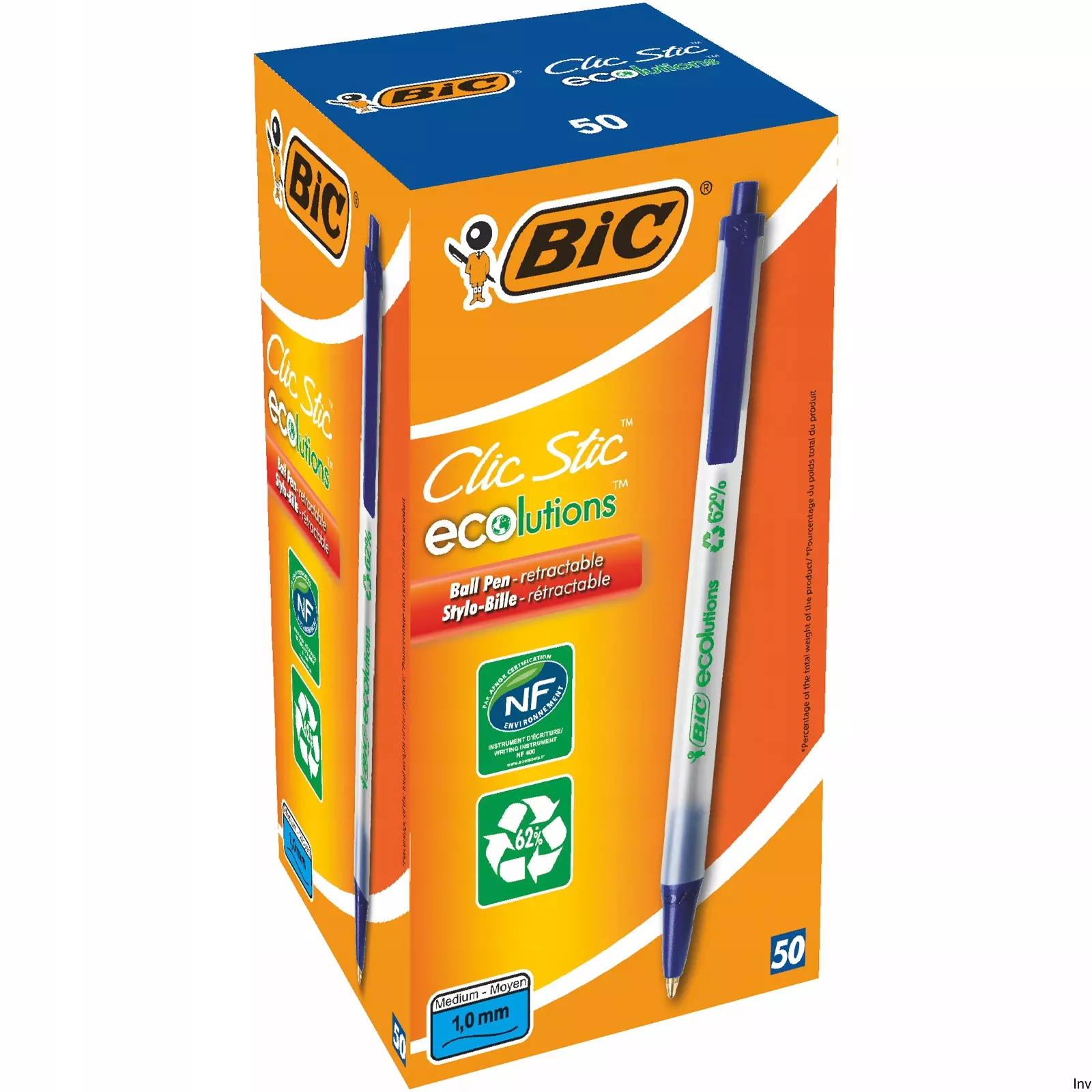 Długopis BIC Ecolutions Clic Stic niebieski - Papiernicze i szkolne