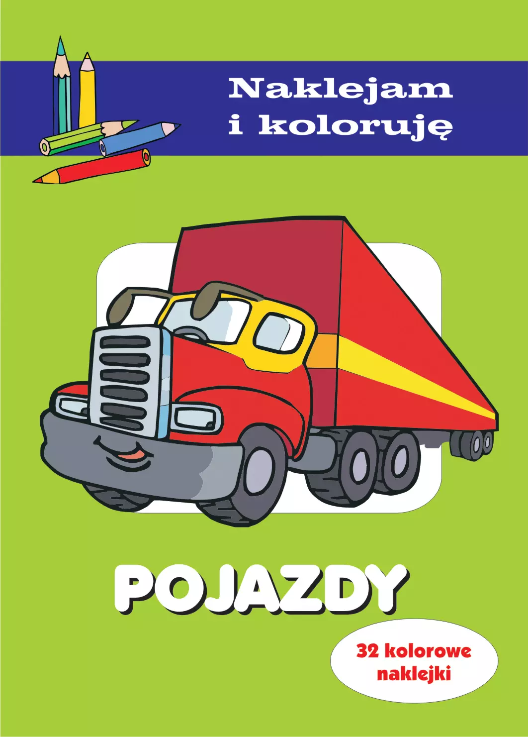 Pojazdy. Naklejam i koloruję - Książki