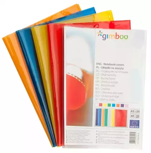 Okładki na zeszyty A5 Gimboo krystal transparent 25 sztuk - Książki