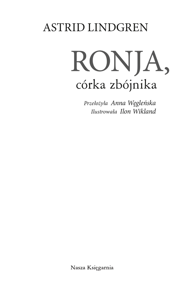 Ronja, córka zbójnika - Książki