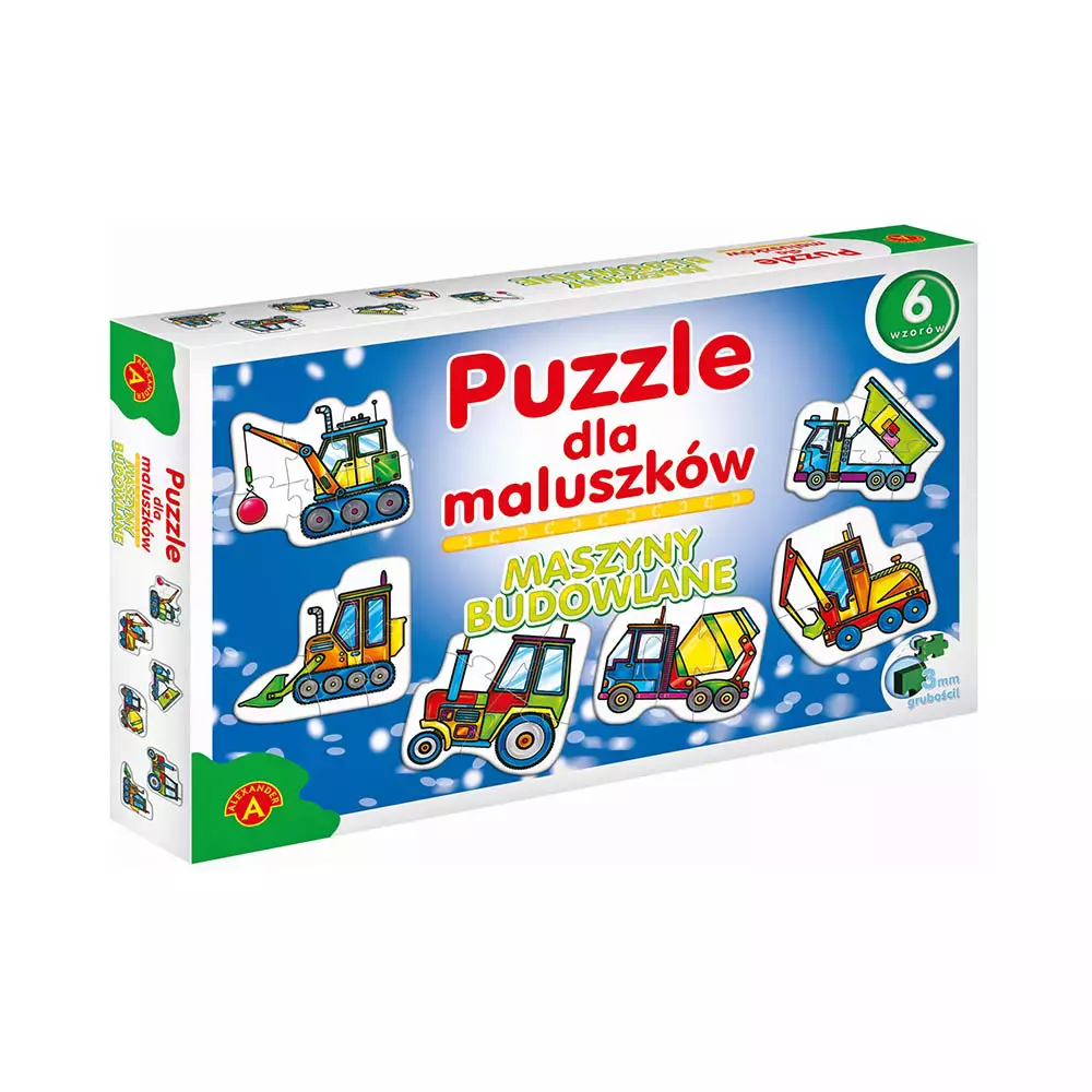 Puzzle dla maluszków 27 elementów. Maszyny budowlane - Puzzle