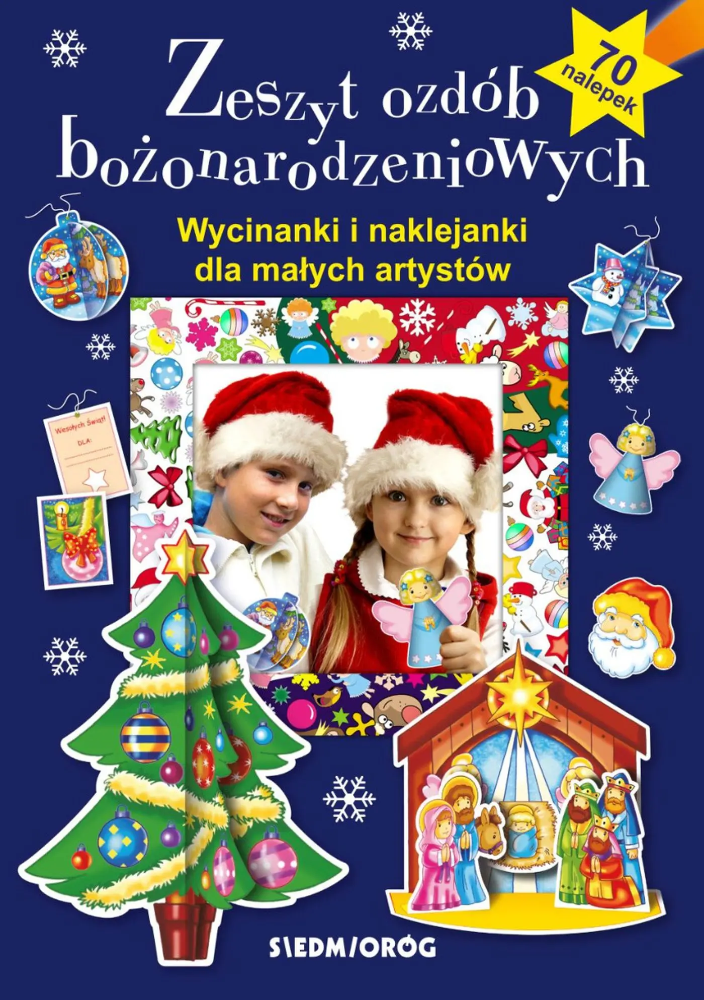 Zeszyt ozdób bożonarodzeniowych. Wycinanki i naklejanki dla małych artystów - Książki
