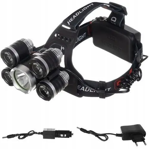 Latarka czołowa 5 x LED T6 CREE - Elektronika i akcesoria