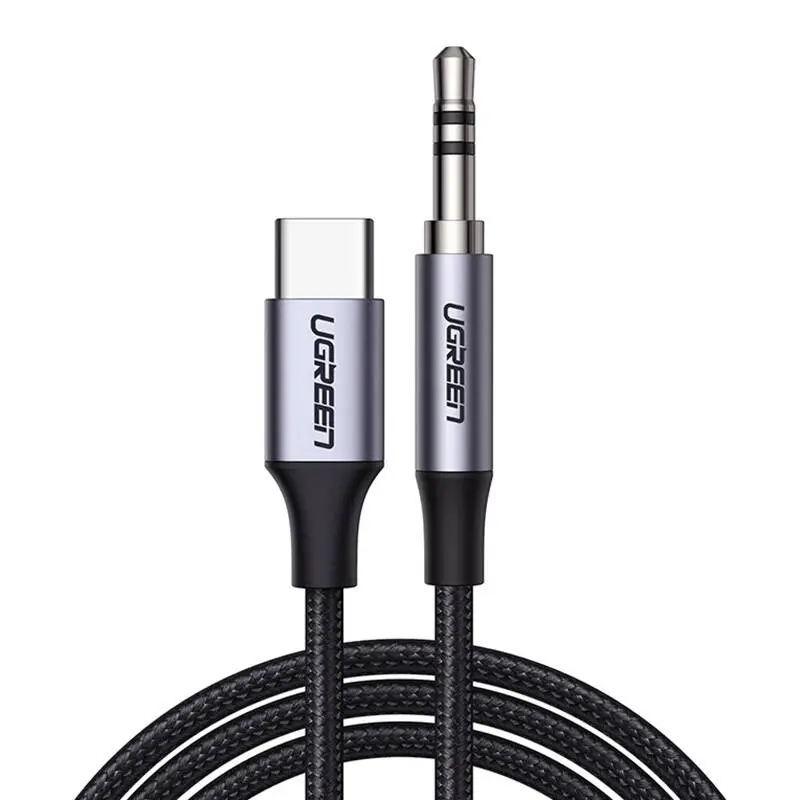 Kabel USB-C UGREEN CM450 do mini jack 3.5mm AUX, 1m (czarny) - Elektronika i akcesoria