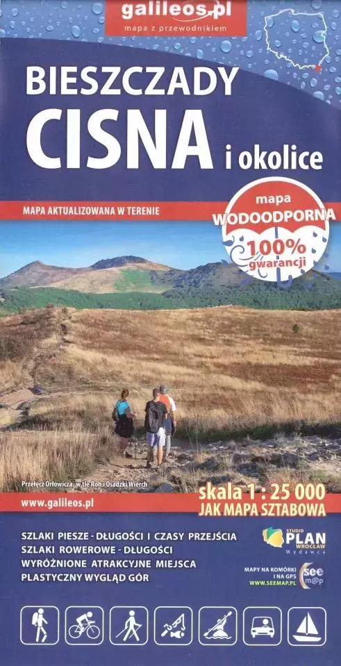 Mapa Bieszczady, Cisna i okolice w skali 1:25 000 - Książki