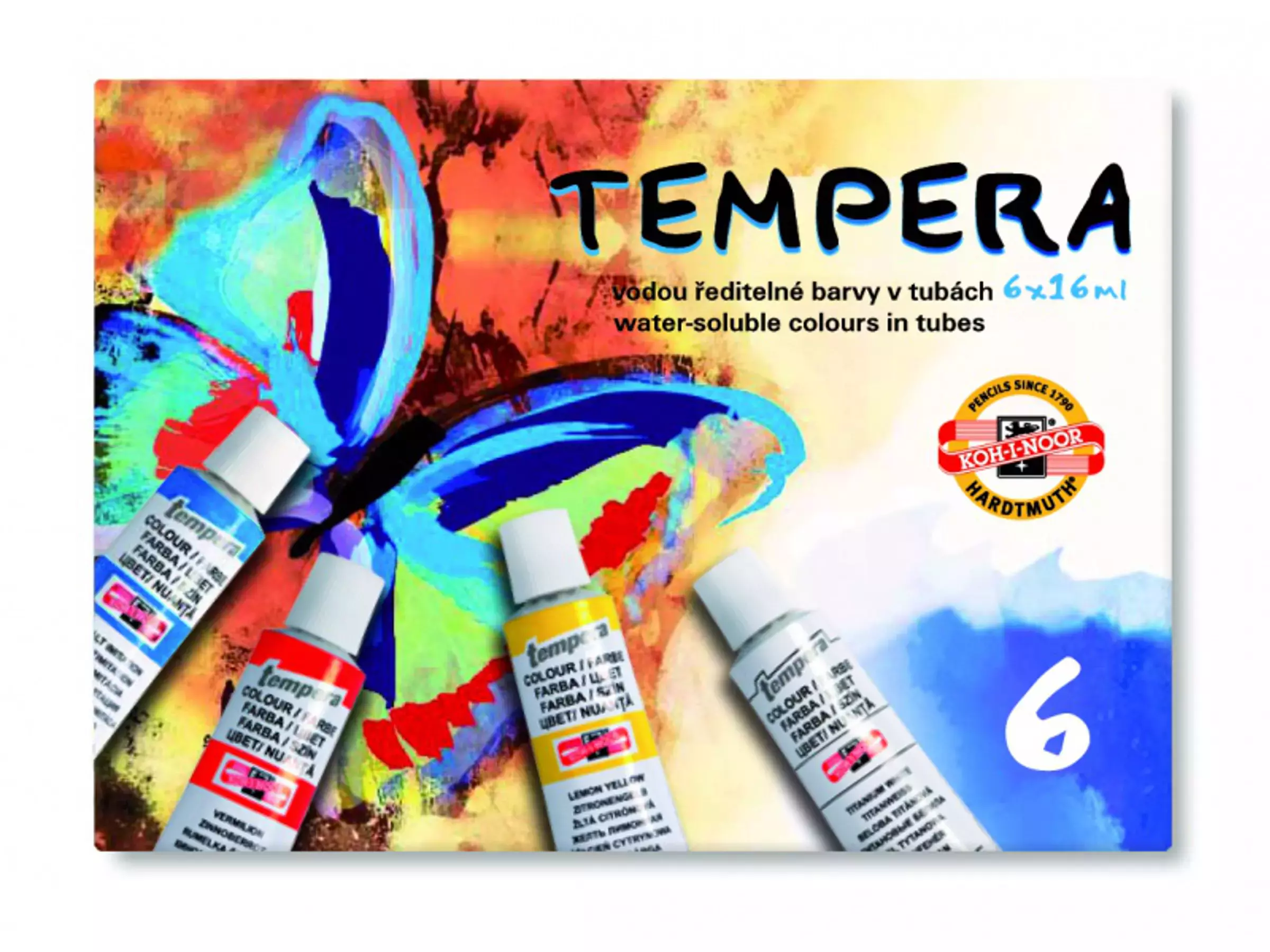 Farby temperowe 6 kolorów - Papiernicze i szkolne