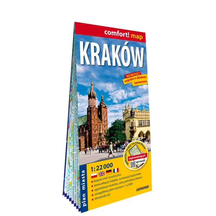 Kraków plan miasta 1:22 000 laminat 2026 - Książki