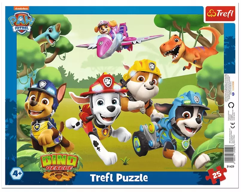 Puzzle ramkowe 25 elementów. Psi Patrol. Wyczynowe triki piesków - Puzzle