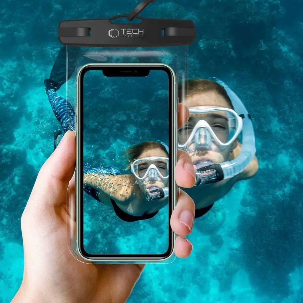 Tech-Protect UWC7 Universal Waterproof Case 6.9 Inch BLACK/ORANGE - Elektronika i akcesoria