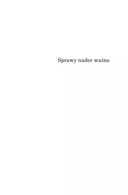 Sprawy nader ważne - Książki