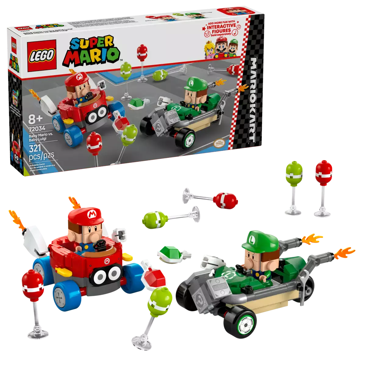 LEGO Super Mario™ Mario Kart™ – Baby Mario kontra Baby Luigi 72034 - Zabawki