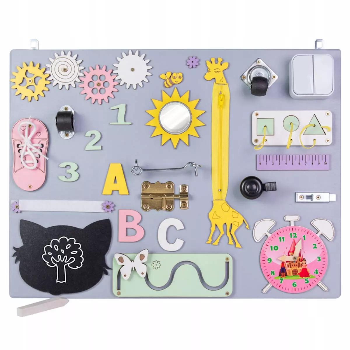 TABLICA MANIPULACYJNA SENSORYCZNA MONTESSORI 17W1 - Zabawki