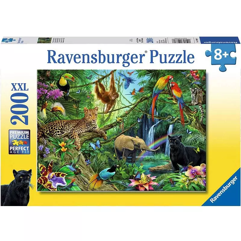 Puzzle XXL 200 elementów. Zwierzęta w dżungli - Puzzle