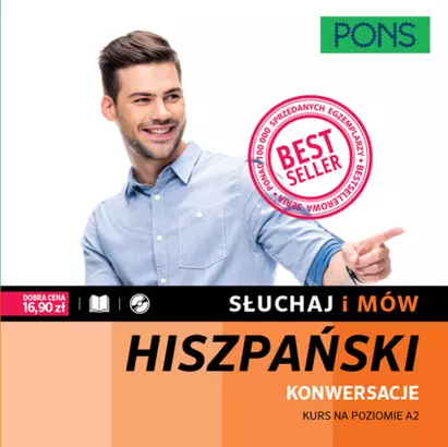 Słuchaj i mów. Konwersacje. Kurs hiszpańskiego A2 z nagraniami. Książka + CD - Książki