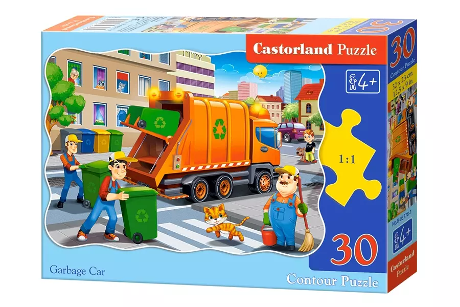 Puzzle 30 elementów. Śmieciarka - Puzzle